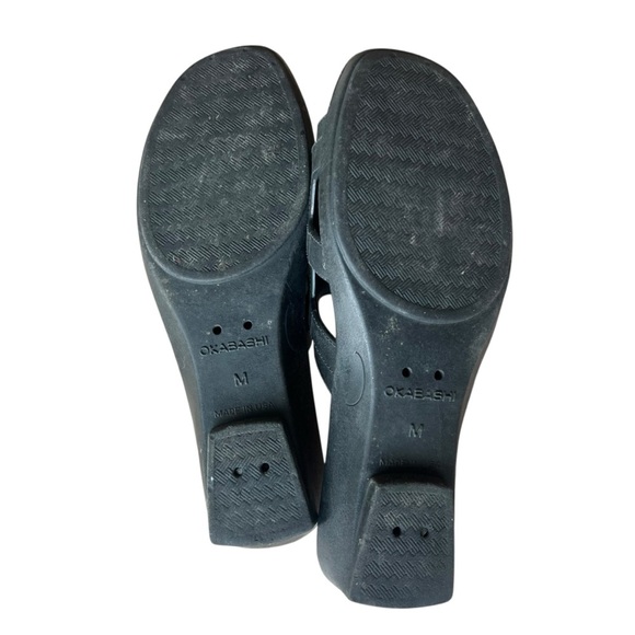 Okabashi Black Slide Sandals Women Size 7 USA Comfort Slip-On water-resistant - Picture 7 of 8